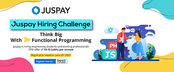 Juspay Developer Hiring Challenge,B.Tech./ B.E. ( any branch) Students can apply,Last date: 25 Jun'21