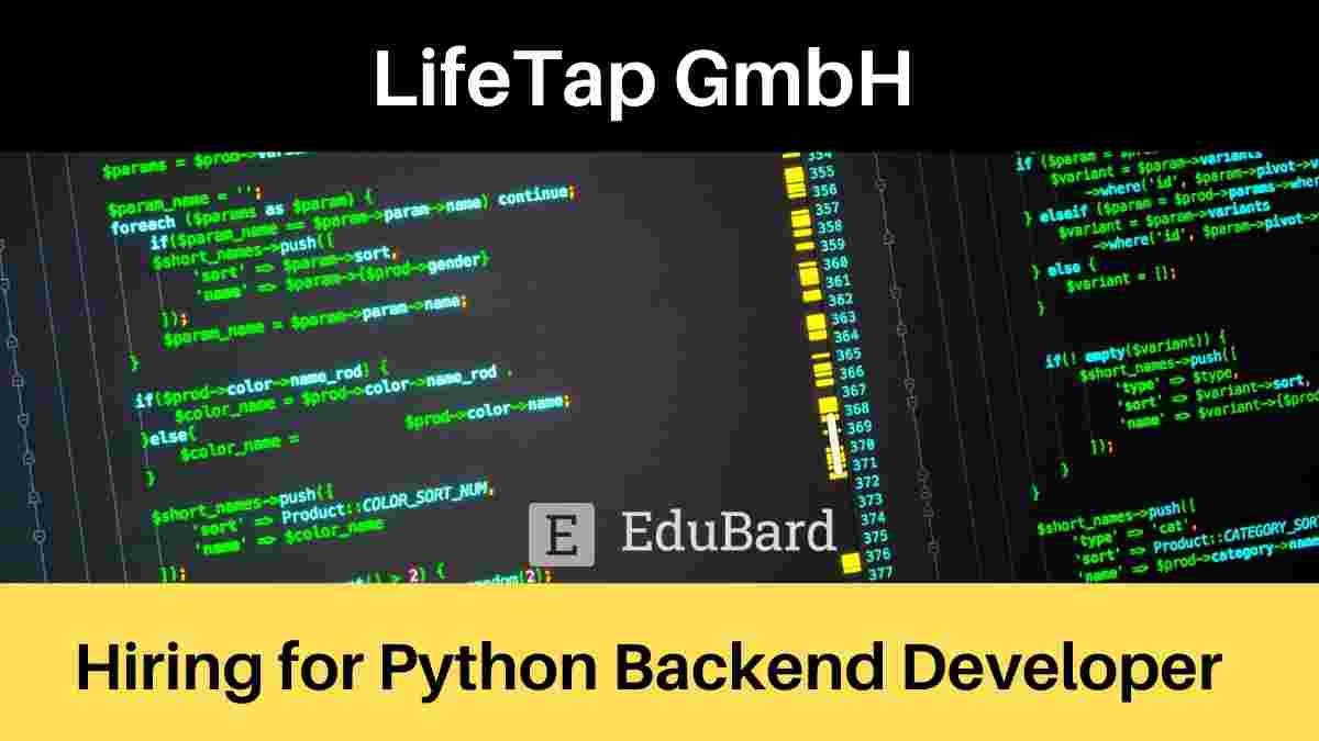 LifeTap GmbH is hiring for Back End Python Developer; Apply Now