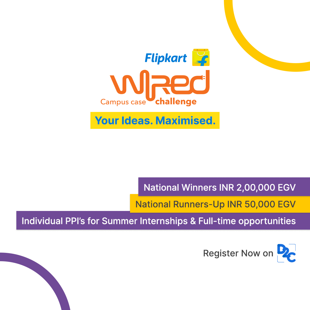 Flipkart’s flagship Competition- WiRED 5.0, Prizes worth INR 2 Lakhs; Register by August 19th, 2021- D2C