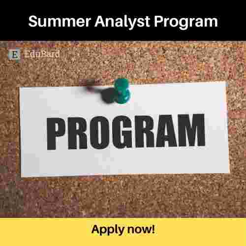 Morgan Stanley Summer Analyst program- 2022, APPLY ASAP!