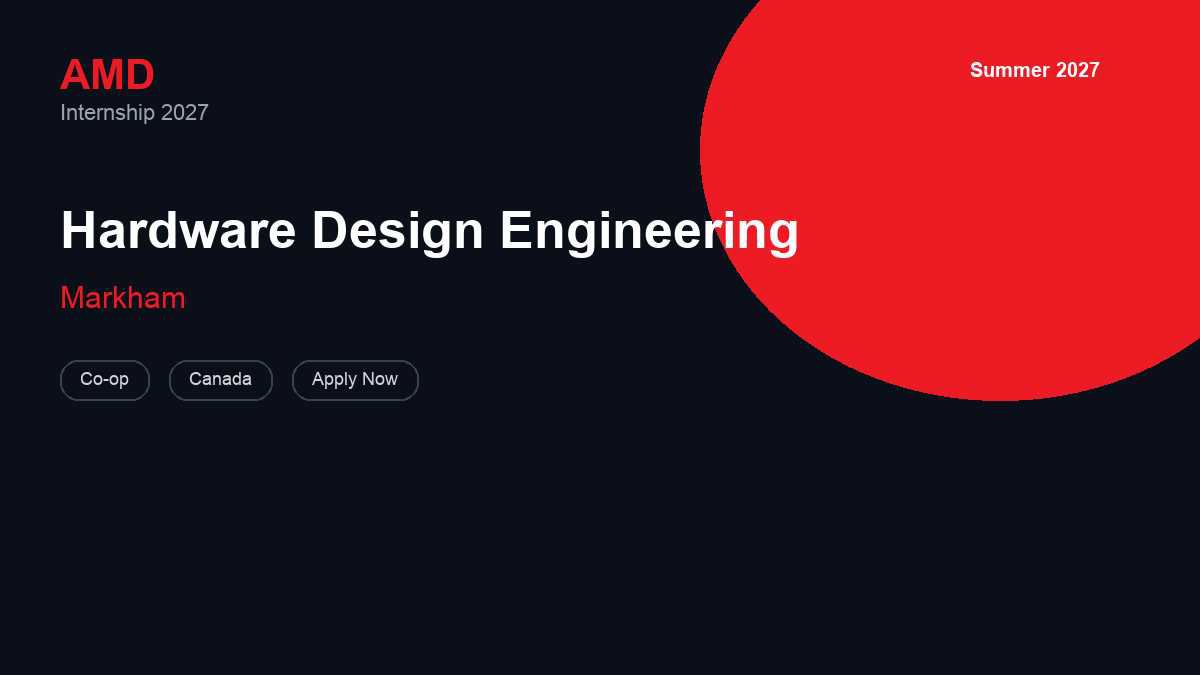 AMD Hardware Design Engineering | Markham · 2027