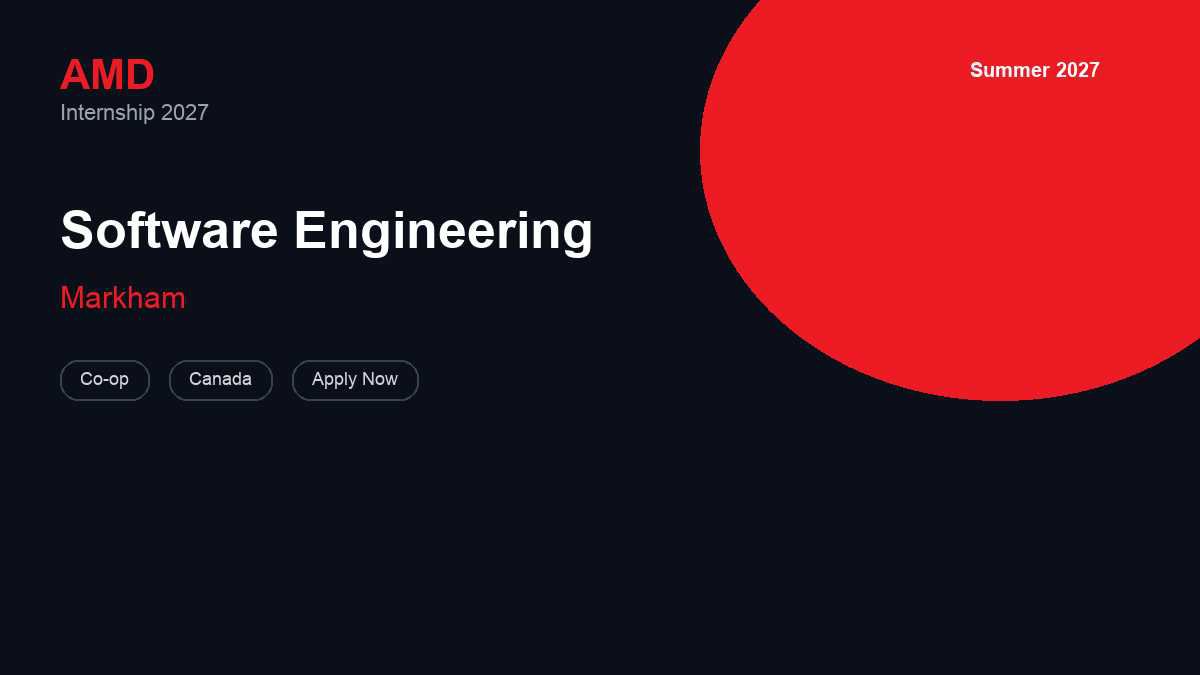 AMD Software Engineering | Markham · 2027