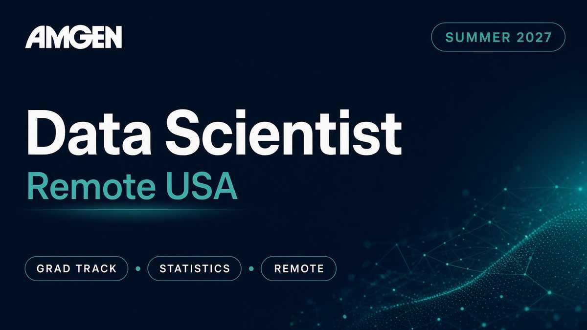 Amgen Grad Data Scientist Intern Remote US Summer 2027