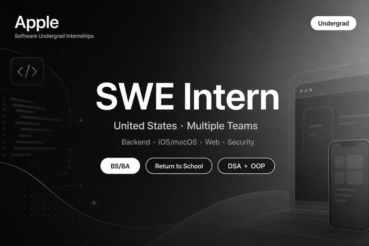 Apple Software Undergrad Engineering Intern US | Backend iOS Web
