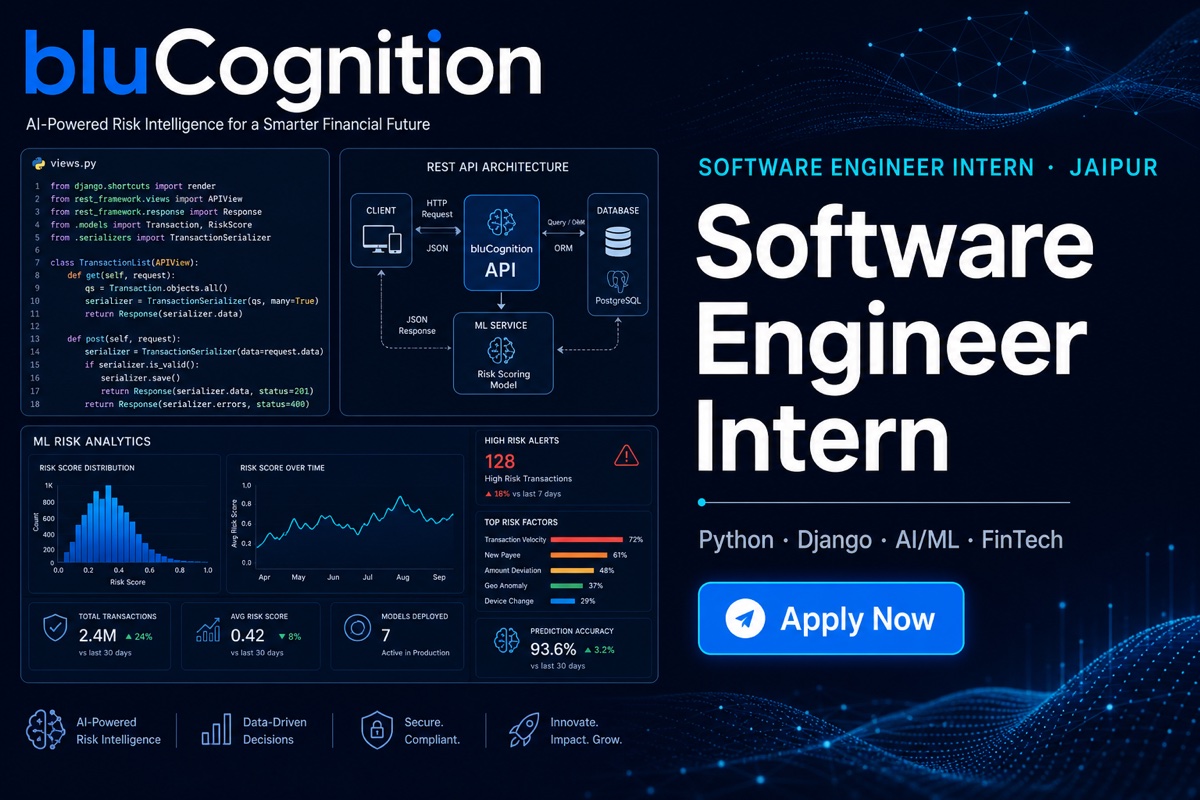 bluCognition SWE Intern Jaipur | Python Django