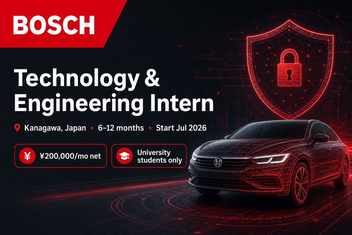 Bosch Japan Cyber Intern Kanagawa | ¥200k/mo