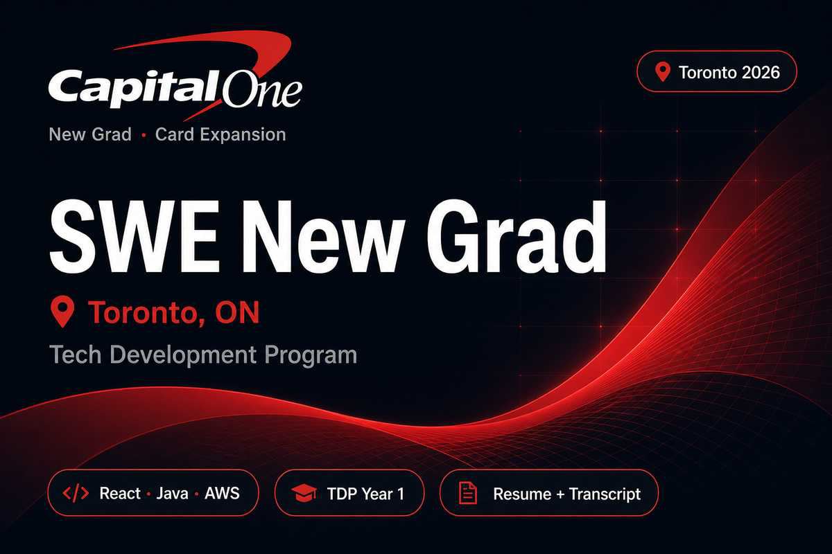 Capital One New Grad SWE Toronto | Card Expansion · Tech Development Program