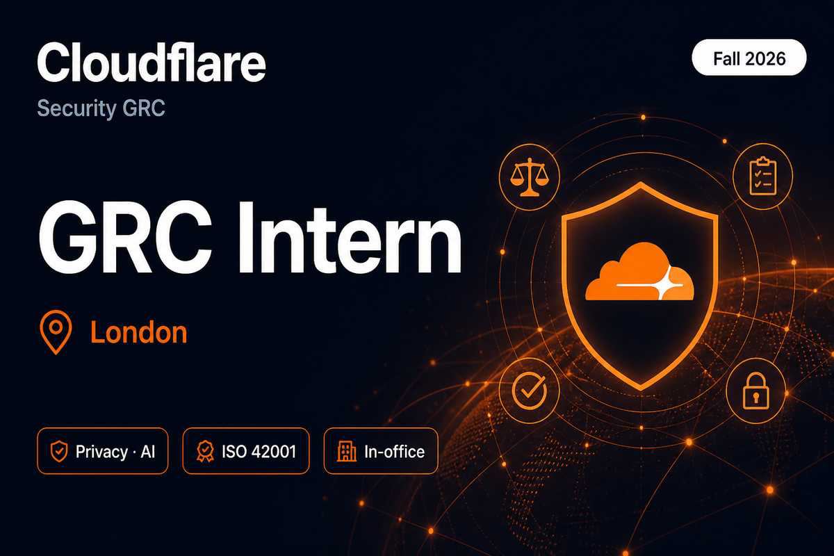 Cloudflare GRC Intern Fall 2026 | London · Privacy & AI Governance