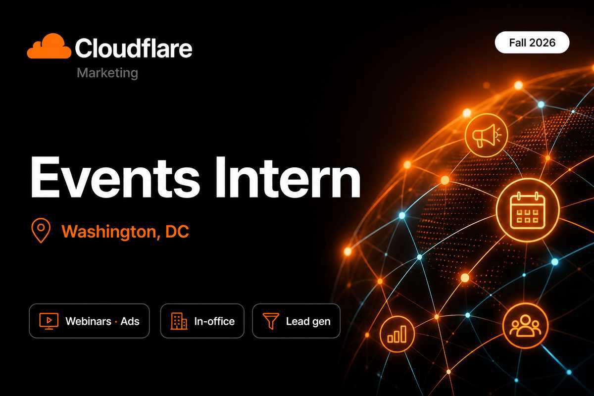 Cloudflare Marketing Events Intern Fall 2026 | Washington DC · $24/hr