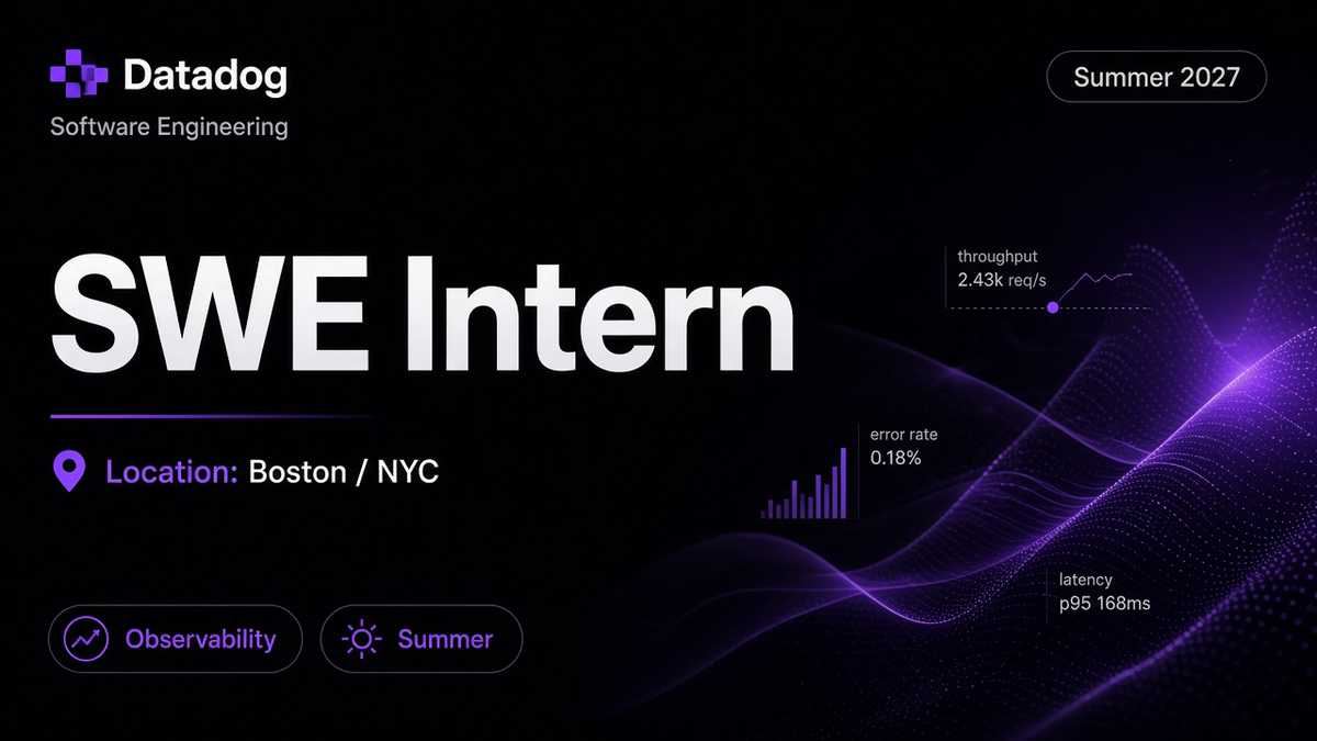 Datadog Software Engineering Intern (Summer) | Boston · 2027