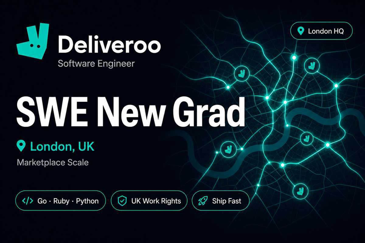 Deliveroo SWE New Grad London | Go · Ruby · Marketplace Scale