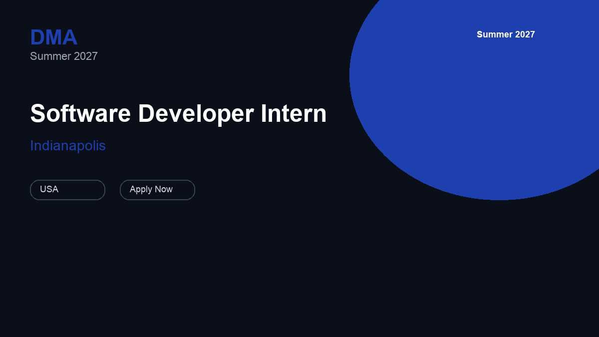 DuCharme, McMillen & Associates Software Developer Intern | Indianapolis · 2027