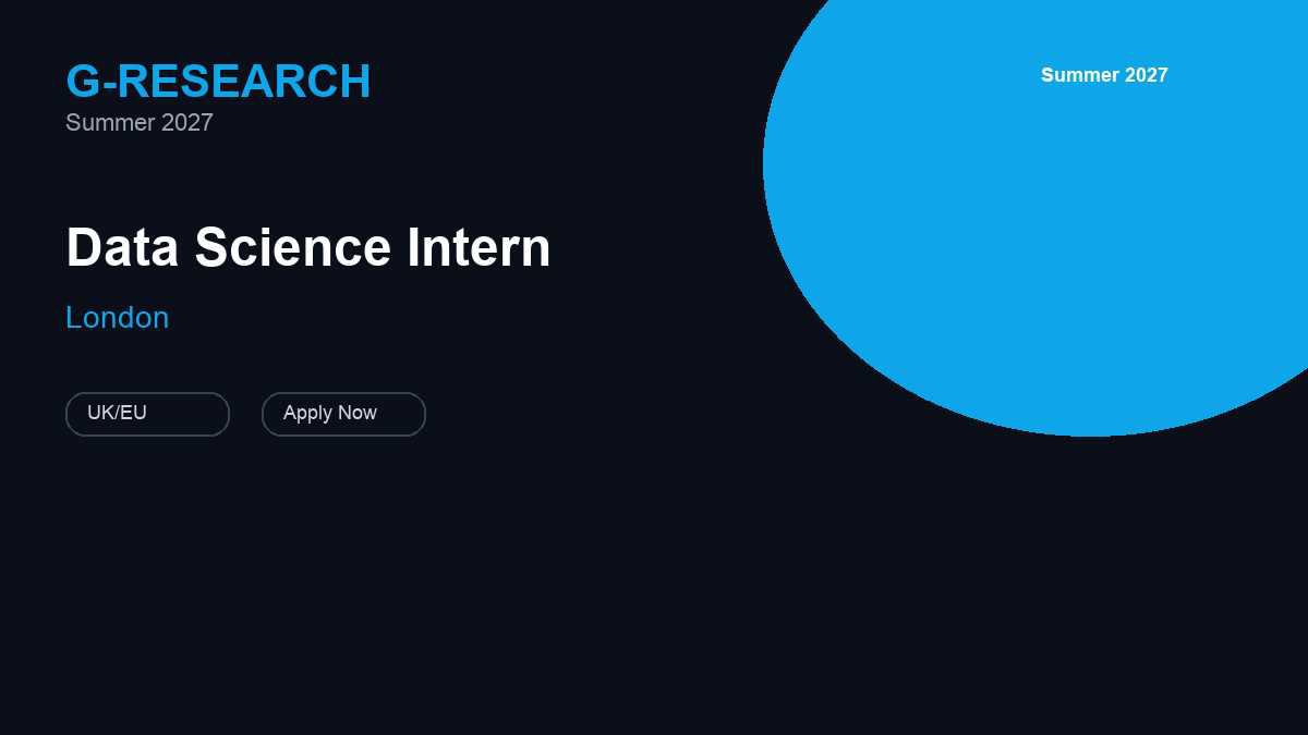 G-Research Data Science Intern | London · 2027