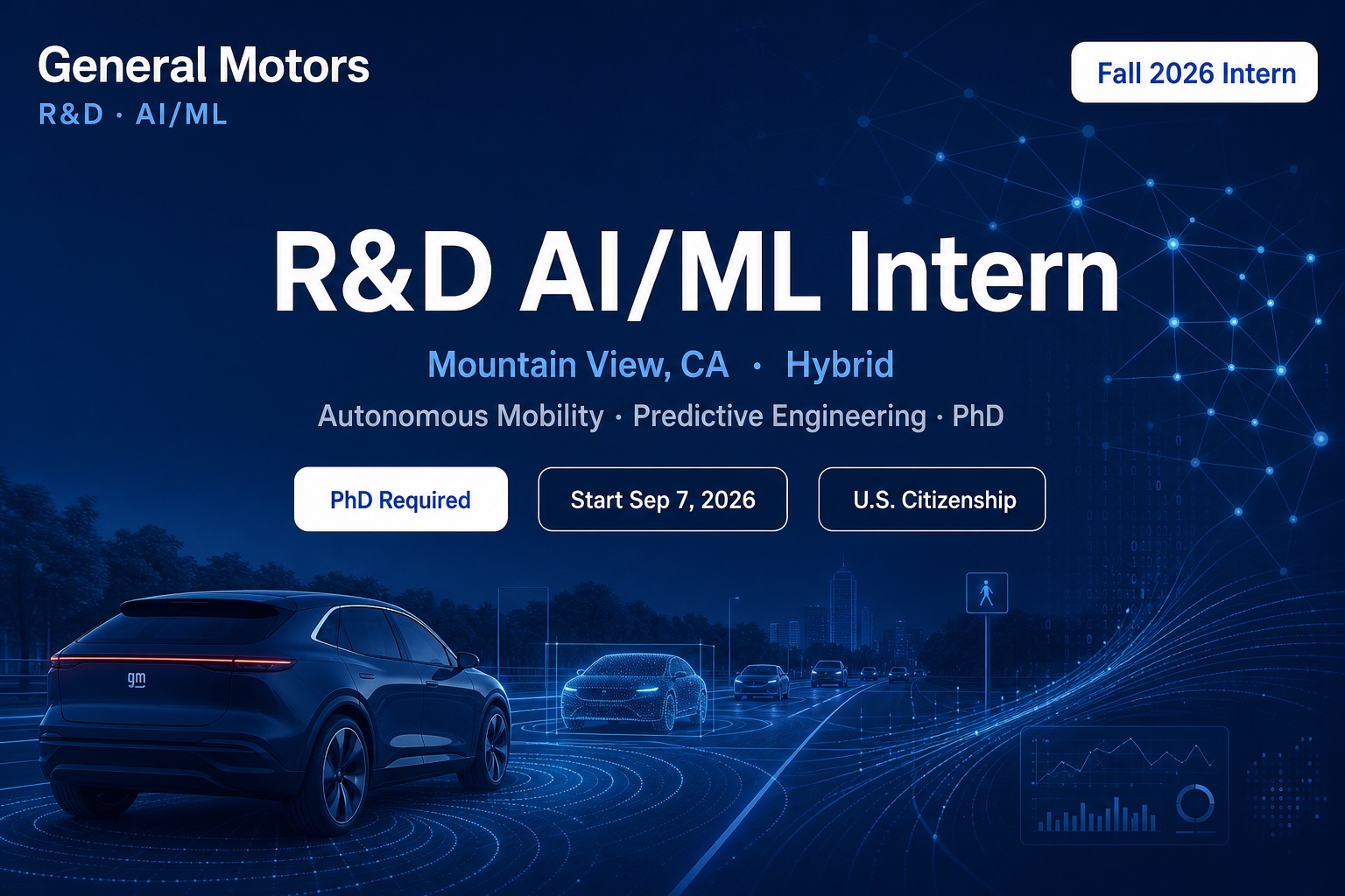 GM R&D AI/ML PhD Intern Fall 2026 Mountain View | Hybrid