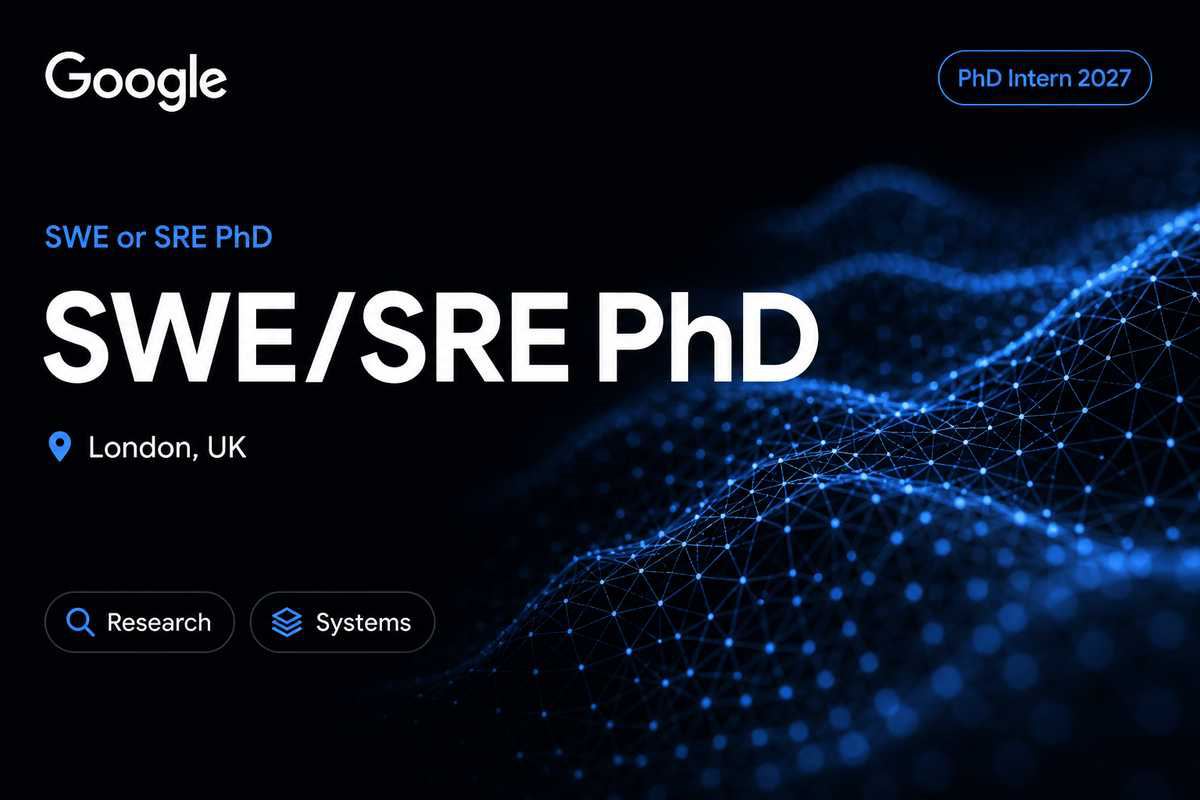 Google Software Engineering or Site Reliability | London · 2027