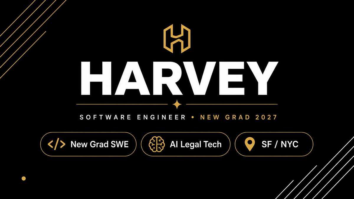 Harvey Software Engineer New Grad 2027 | SF & NYC | $165k–$181.5k