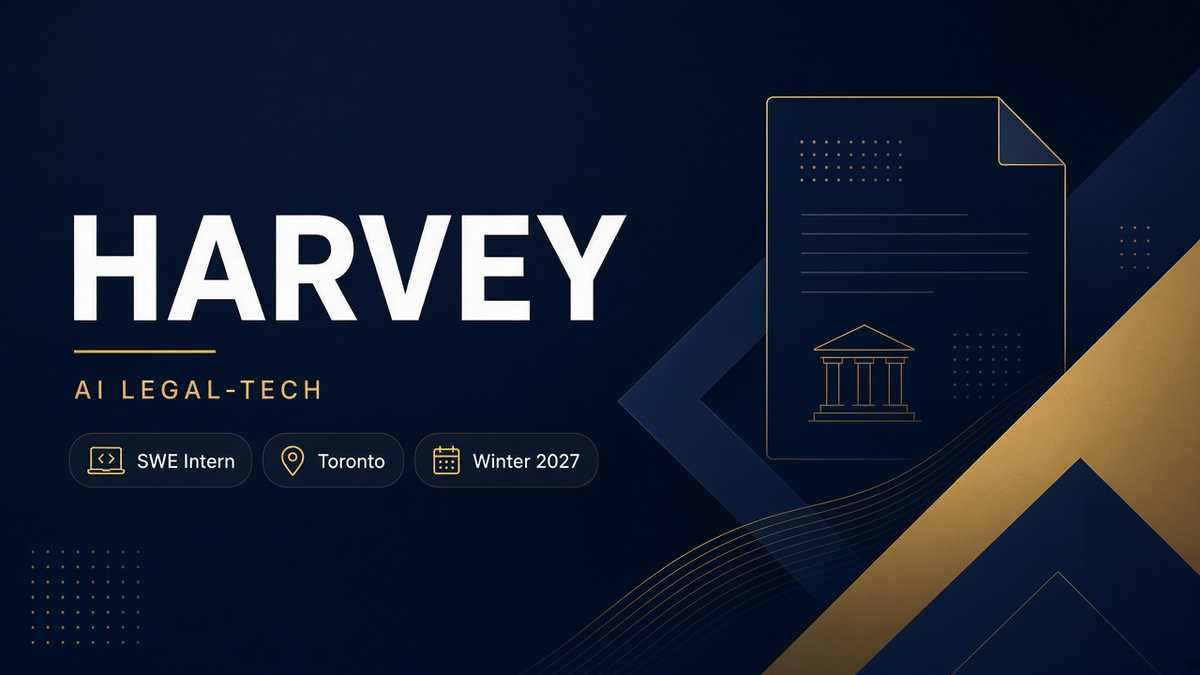 Harvey Software Engineering Intern | Toronto · Winter 2027