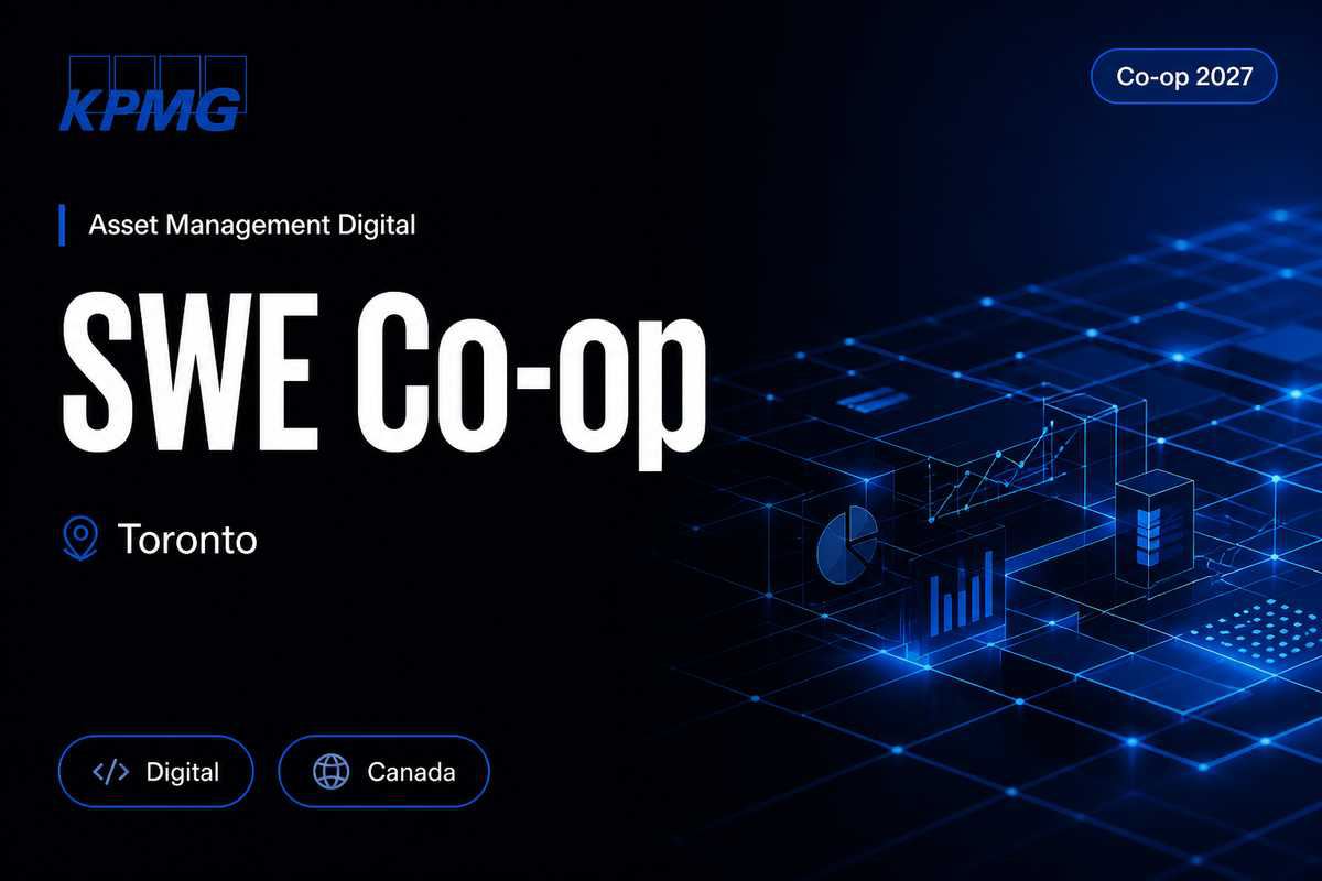 KPMG Software Developer Intern Co-op - Asset Management Digi | Toronto · 2027