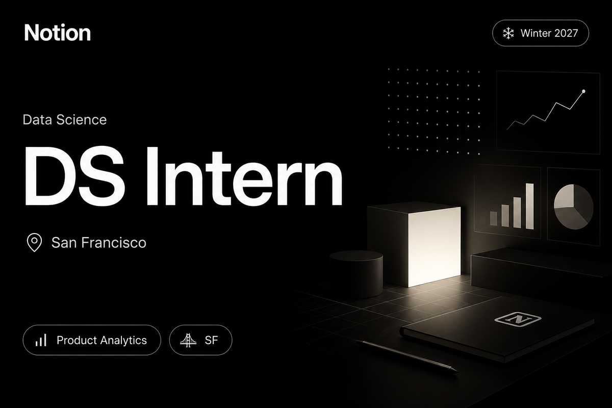 Notion Data Science Intern (Winter 2027) | San Francisco · 2027