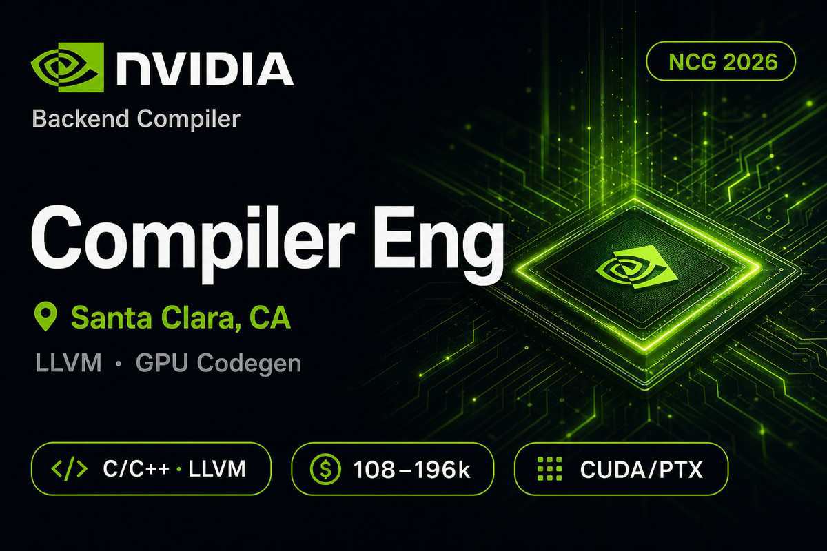NVIDIA Backend Compiler Engineer New Grad 2026 | LLVM · GPU · $108–196k