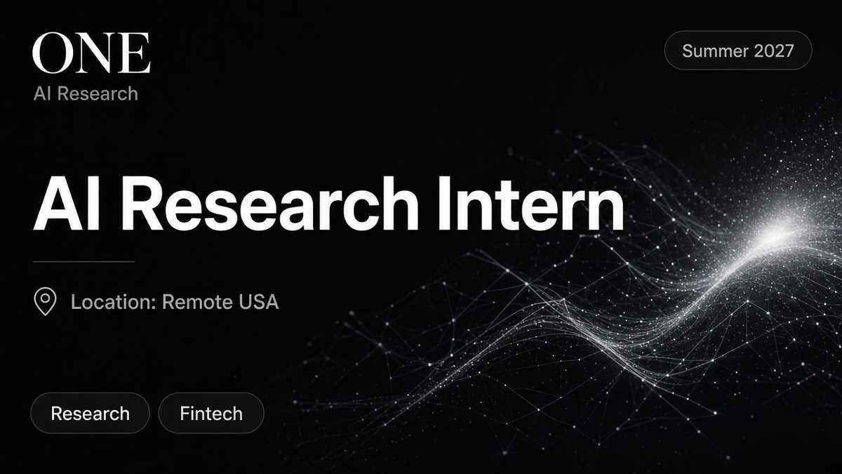 ONE AI Research Intern | Remote in USA · 2027