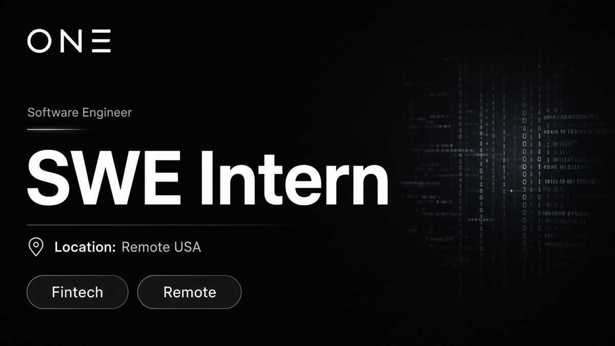 ONE Software Engineer Intern | Remote in USA · 2027