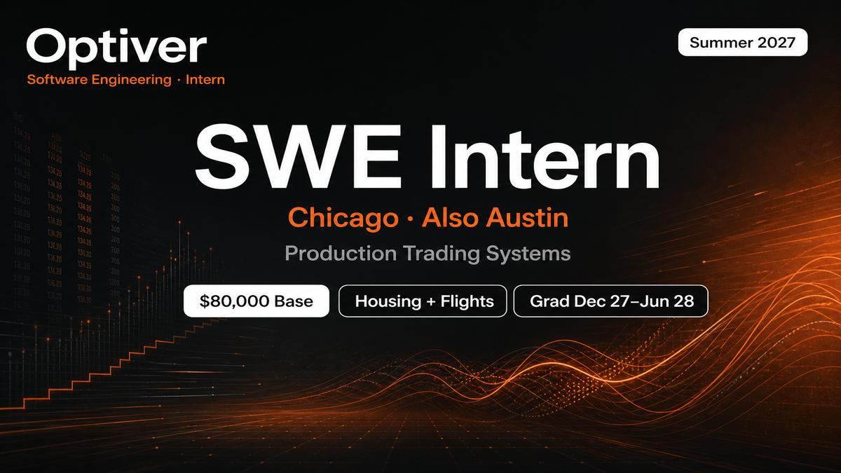 Optiver SWE Intern Chicago Summer 2027 | $80k + Housing