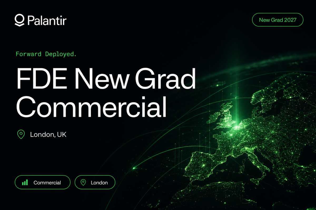 Palantir Forward Deployed Software Engineer, New Grad - Com | London · 2027