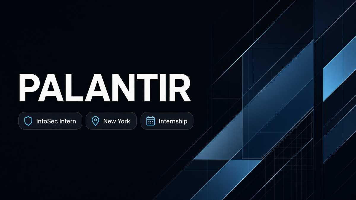 Palantir Information Security Engineer Internship | New York