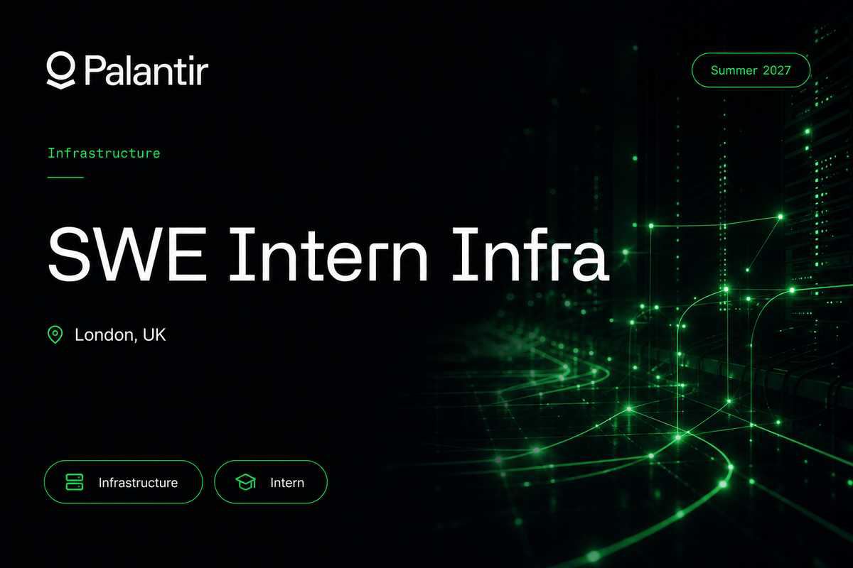 Palantir Software Engineer, Internship - Infrastructure | London · 2027