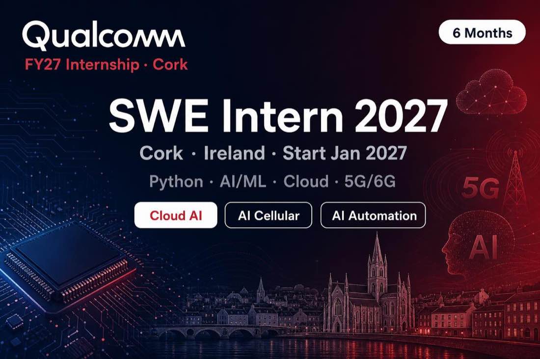 Qualcomm SWE Intern Cork 2027 | 6 Months Cloud AI 5G