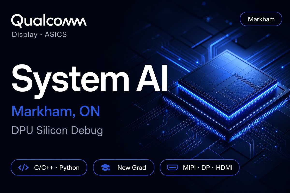 Qualcomm System AI Engineer New Grad Markham | Display Silicon Debug