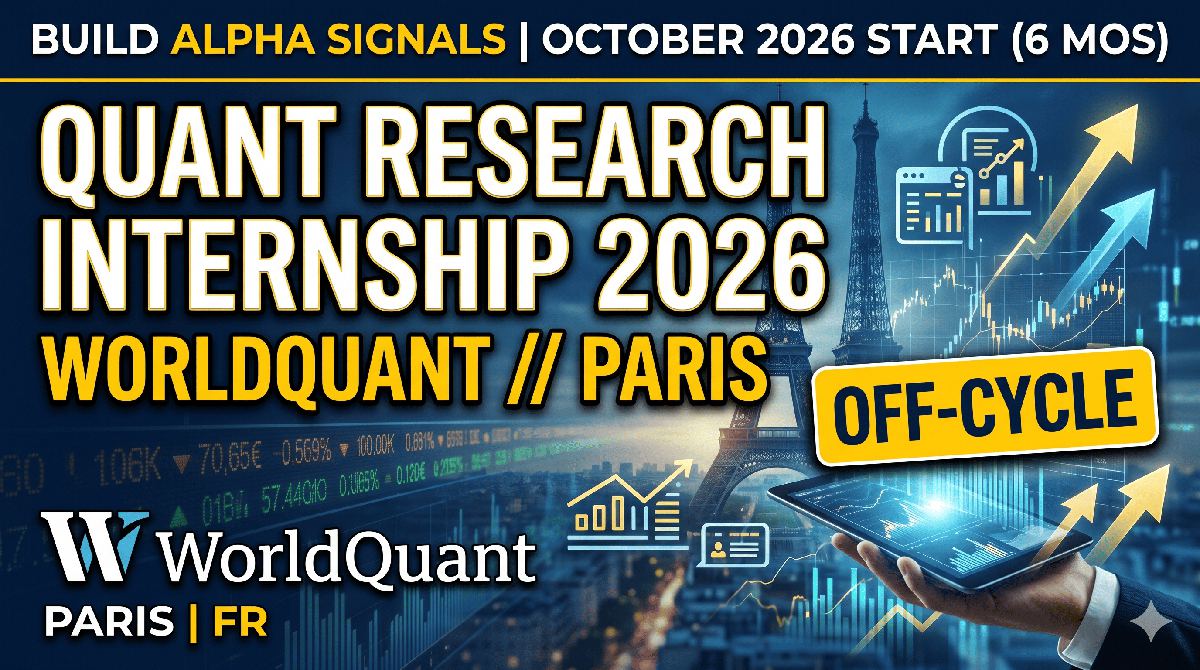 WorldQuant Off-Cycle Quantitative Research Internship 2026 | Paris
