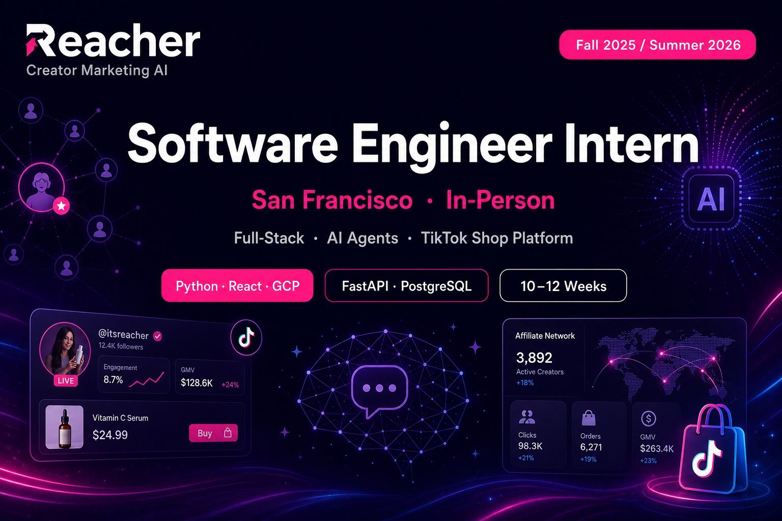 Reacher SWE Intern Fall 2025/Summer 2026 SF | Creator AI