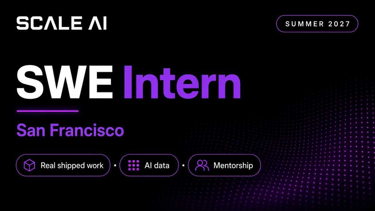 Scale AI Software Engineering Intern Summer 2027 San Francisco