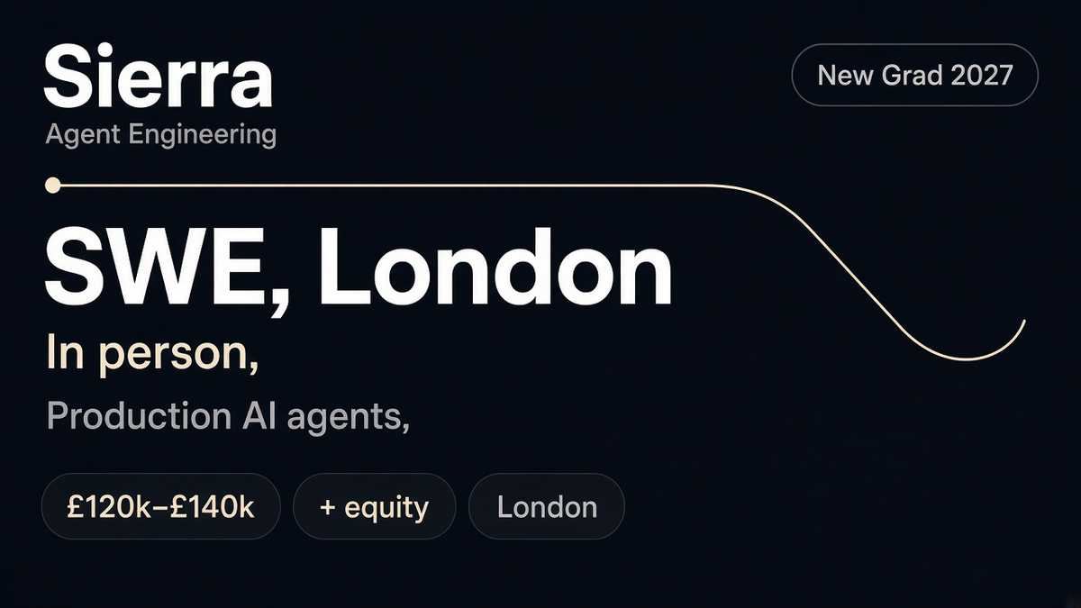 Sierra Software Engineer New Grad, Agent 2027 | London | £120k–£140k