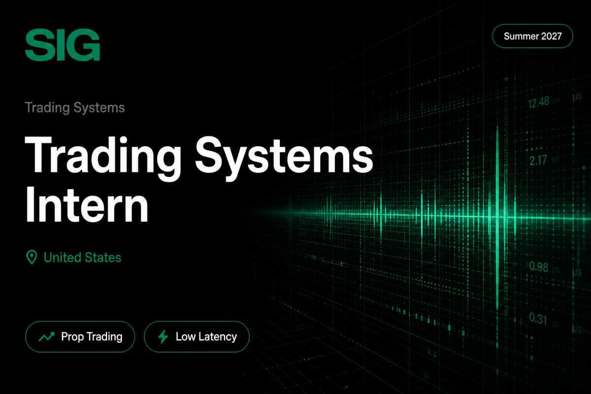 SIG Trading System Engineer Intern | United States · 2027