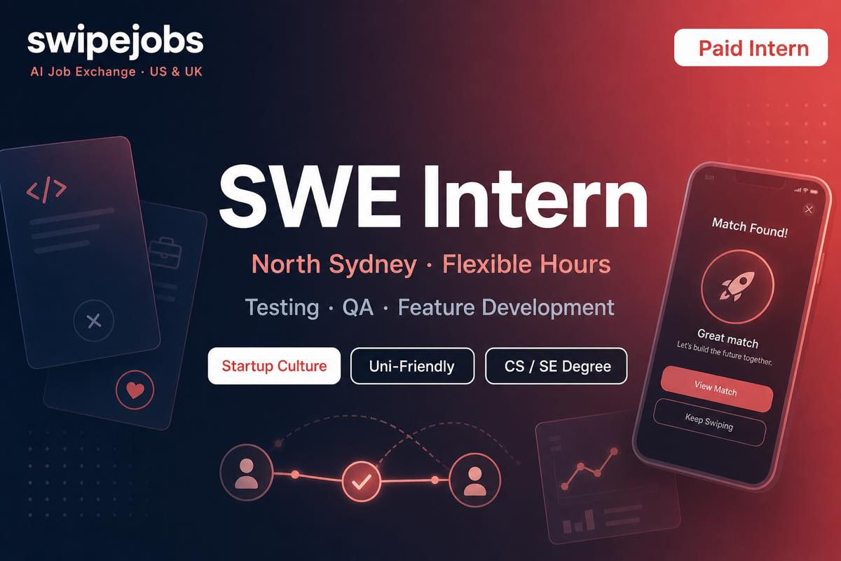 swipejobs SWE Intern North Sydney | Paid QA Testing AI Platform