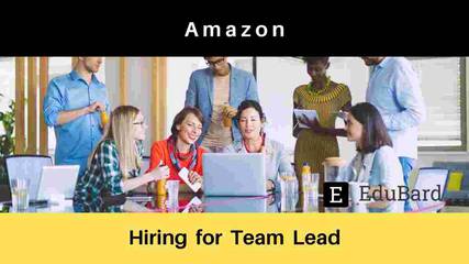 Hiring for Team Lead at Amazon, Apply Now