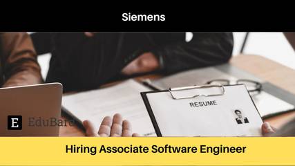Siemens | Applications are invited for Associate Software Engineer, Apply Now!