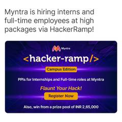 HackerRamp: Campus Edition 2021 presented by Myntra, Register by Oct. 3rd, 2021- Dare2Compete
