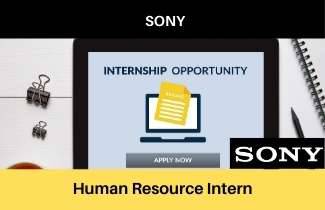 Sony Internship opportunity | Human resource | Apply Before last date | Stipend