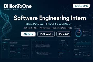 BillionToOne SWE Intern Summer 2026 Menlo Park | Genomics