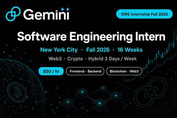 Gemini SWE Intern NYC Fall 2026 | $50/hr Web3