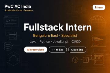 PwC AC India Fullstack Engineer Intern Bengaluru | Java Python JS