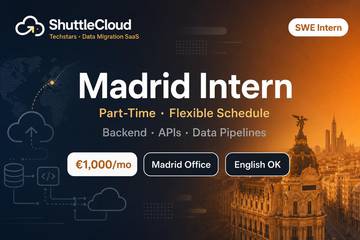 ShuttleCloud SWE Intern Madrid | €1,000/mo Part-Time