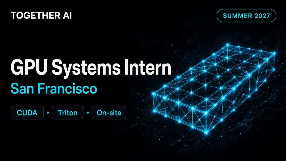 Together AI GPU Programming Intern Summer 2027 San Francisco